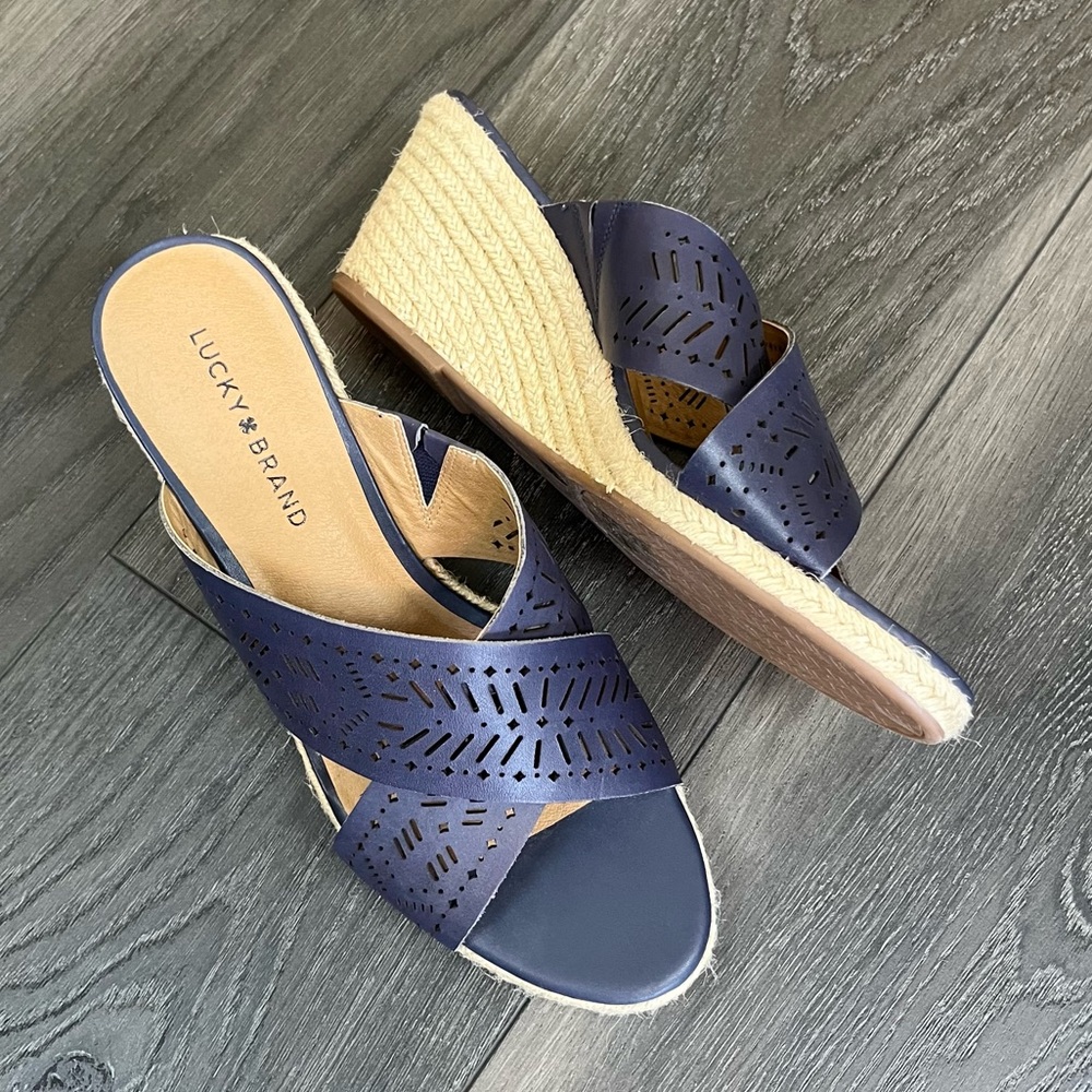 Lucky Brand Nwot Keela Wedge Sandals Espadrille